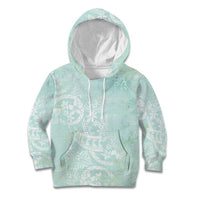 Polynesian Tiare Monstera Seafoam Green Kid Hoodie Liquid Style - Polynesian Pride