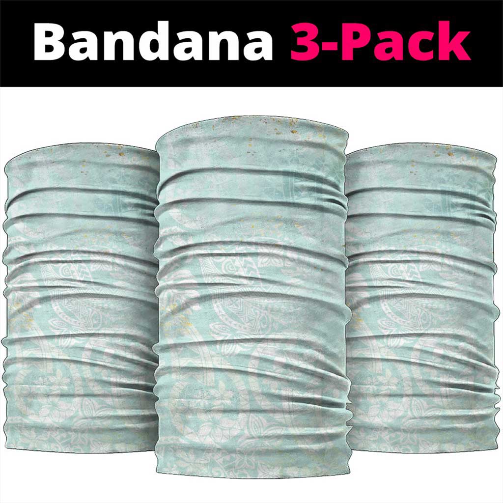 Polynesian Tiare Monstera Seafoam Green Neck Gaiter Liquid Style - Polynesian Pride