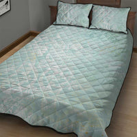 Polynesian Tiare Monstera Seafoam Green Quilt Bed Set Liquid Style - Polynesian Pride