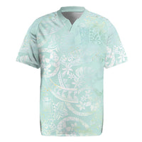 Polynesian Tiare Monstera Seafoam Green Rugby Jersey Liquid Style - Polynesian Pride