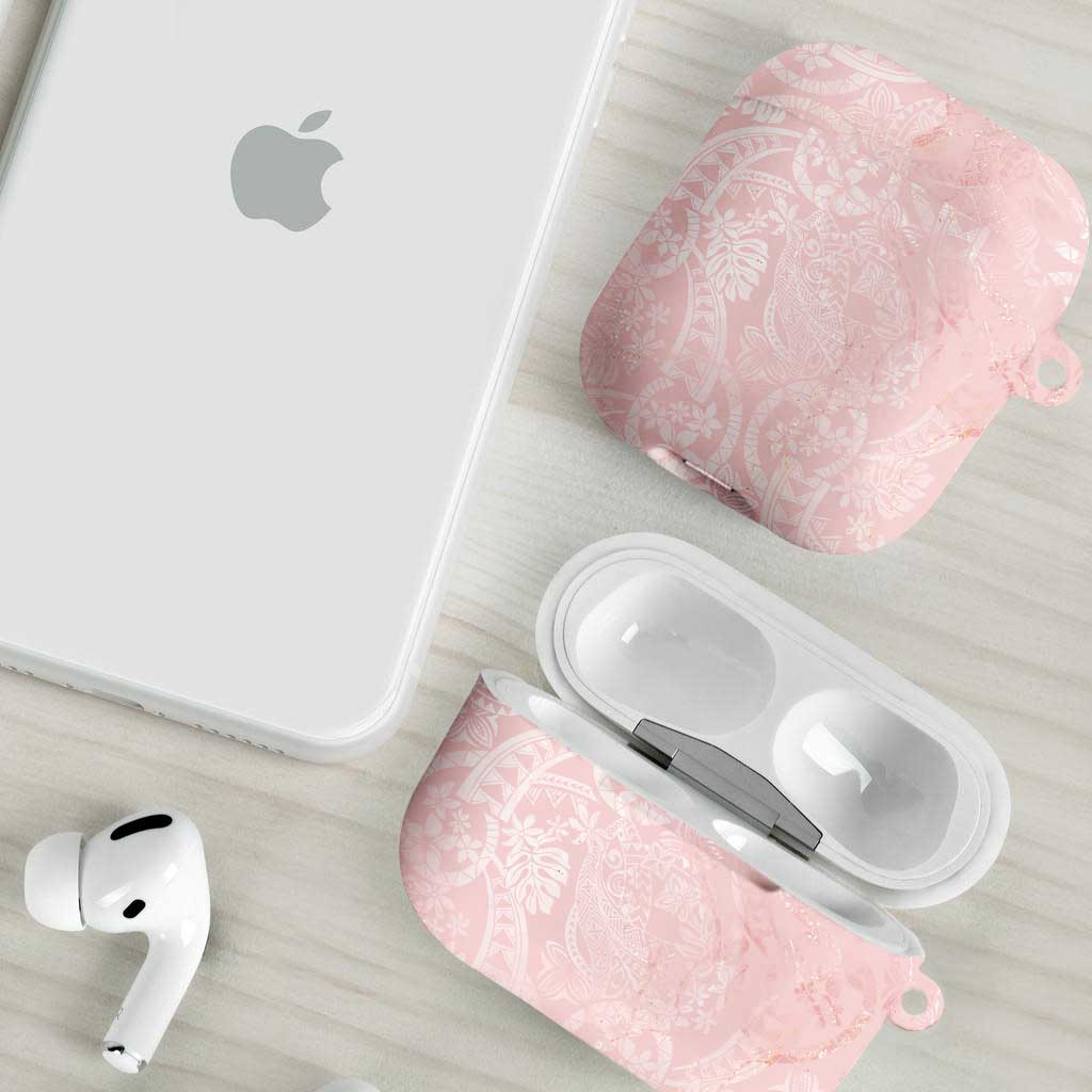 Polynesian Tiare Monstera Soft Pink AirPods Case Liquid Style - Polynesian Pride