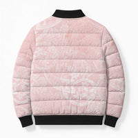 Polynesian Tiare Monstera Soft Pink Bomber Puffer Jacket Liquid Style - Polynesian Pride