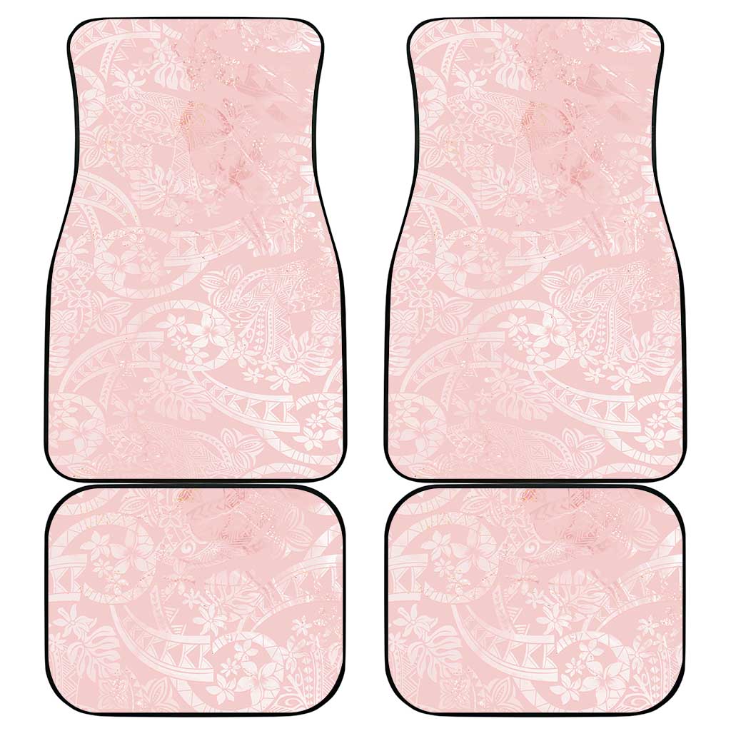 Polynesian Tiare Monstera Soft Pink Car Mats Liquid Style - Polynesian Pride