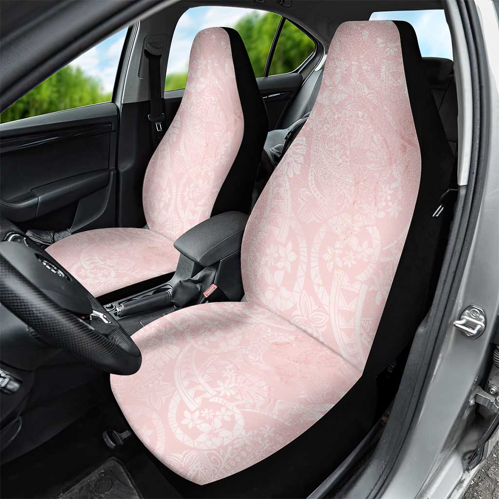 Polynesian Tiare Monstera Soft Pink Car Seat Cover Liquid Style - Polynesian Pride