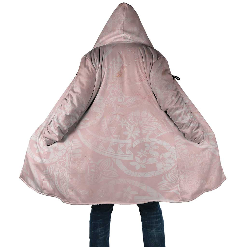 Polynesian Tiare Monstera Soft Pink Cloak Liquid Style - Polynesian Pride