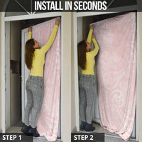 Polynesian Tiare Monstera Soft Pink Door Cover Liquid Style - Polynesian Pride