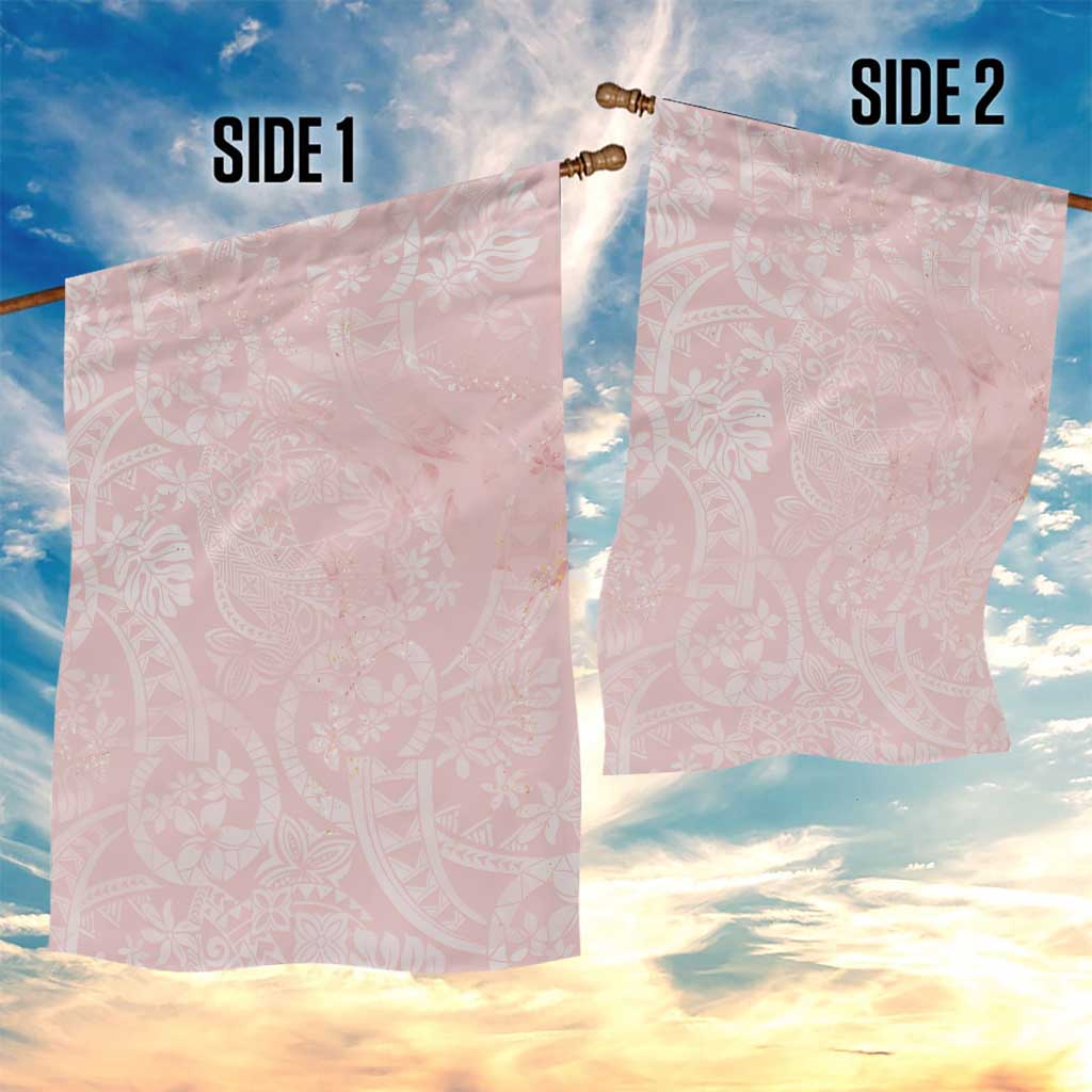 Polynesian Tiare Monstera Soft Pink Garden Flag Liquid Style - Polynesian Pride