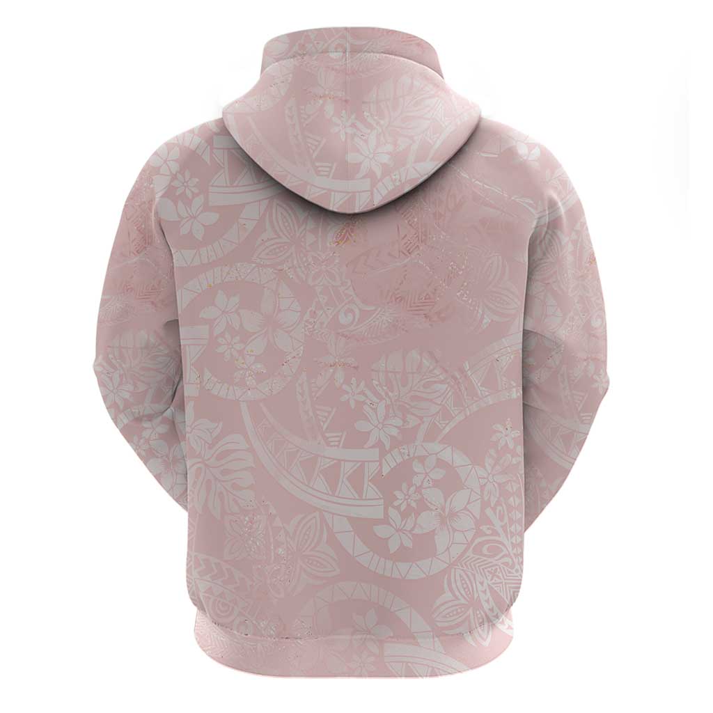 Polynesian Tiare Monstera Soft Pink Hoodie Liquid Style - Polynesian Pride