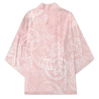 Polynesian Tiare Monstera Soft Pink Kimono Liquid Style - Polynesian Pride