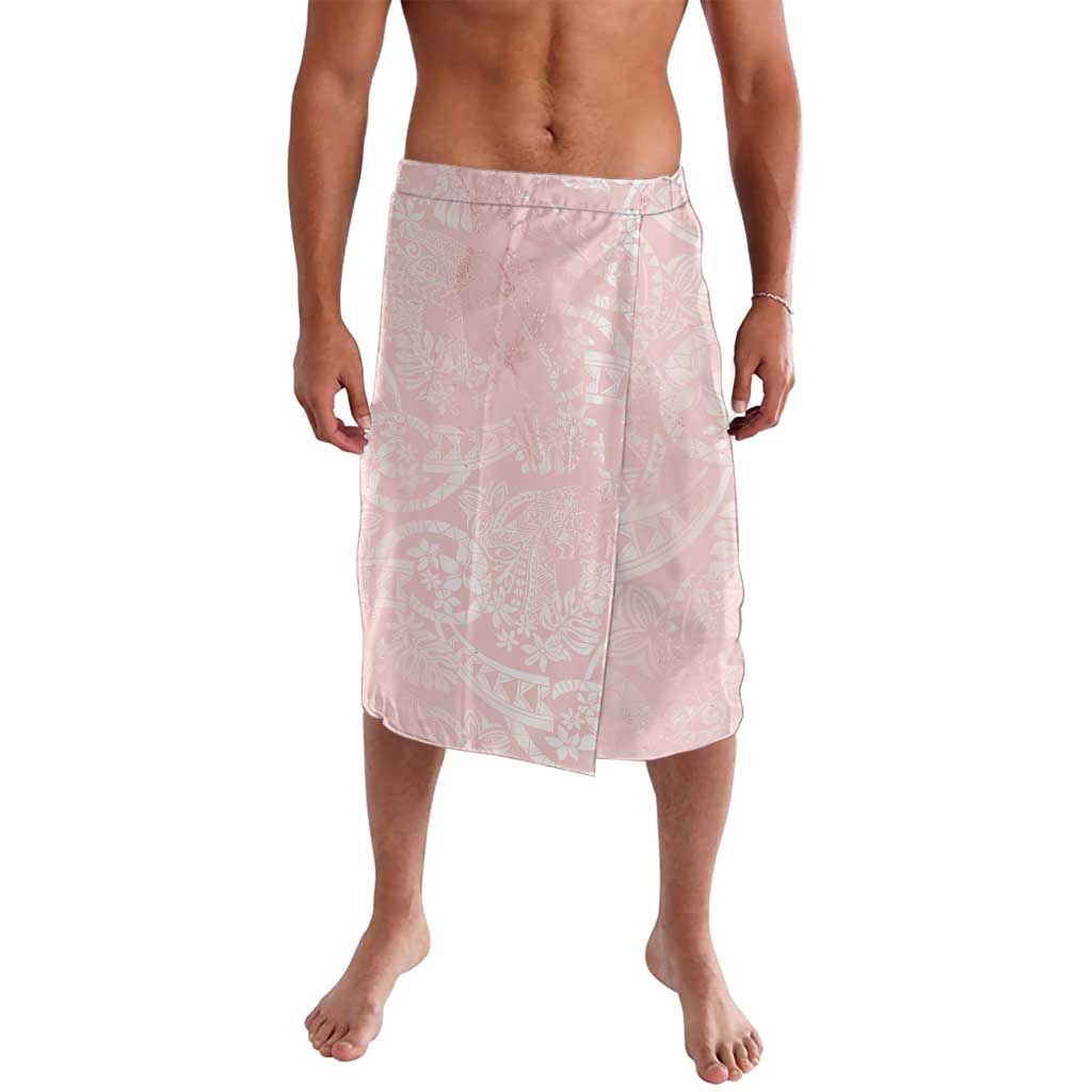 Polynesian Tiare Monstera Soft Pink Lavalava Liquid Style - Polynesian Pride