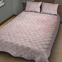 Polynesian Tiare Monstera Soft Pink Quilt Bed Set Liquid Style - Polynesian Pride