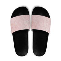 Polynesian Tiare Monstera Soft Pink Slide Sandals Liquid Style - Polynesian Pride