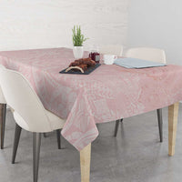 Polynesian Tiare Monstera Soft Pink Tablecloth Liquid Style - Polynesian Pride