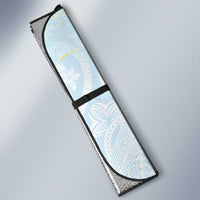 Polynesian Tiare Monstera Baby Blue Auto Sun Shade Liquid Style - Polynesian Pride