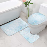Polynesian Tiare Monstera Baby Blue Bathroom Set Liquid Style - Polynesian Pride