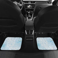 Polynesian Tiare Monstera Baby Blue Car Mats Liquid Style - Polynesian Pride