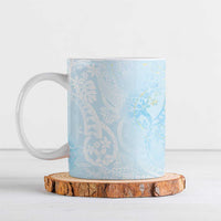 Polynesian Tiare Monstera Baby Blue Ceramic Mug Liquid Style - Polynesian Pride