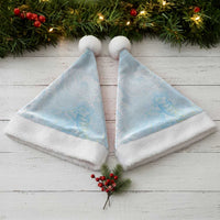 Polynesian Tiare Monstera Baby Blue Christmas Santa Hat Liquid Style - Polynesian Pride