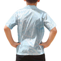 Polynesian Tiare Monstera Baby Blue Hawaiian Shirt Liquid Style - Polynesian Pride