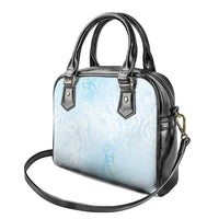 Polynesian Tiare Monstera Baby Blue Shoulder Handbag Liquid Style - Polynesian Pride
