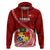 Tonga Rugby Hoodie Tongan Ngatu Pattern White Version LT01 Red - Polynesian Pride