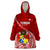 Tonga Rugby Wearable Blanket Hoodie Tongan Ngatu Pattern White Version LT01 One Size Red - Polynesian Pride