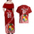 Custom Tonga Rugby Couples Matching Off Shoulder Maxi Dress and Hawaiian Shirt Tongan Ngatu Pattern White Version LT01 - Polynesian Pride