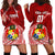 Custom Tonga Rugby Hoodie Dress Tongan Ngatu Pattern White Version LT01 - Polynesian Pride