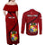 Tonga Rugby Couples Matching Off Shoulder Maxi Dress and Long Sleeve Button Shirts Tongan Ngatu Pattern Black Version LT01 - Polynesian Pride