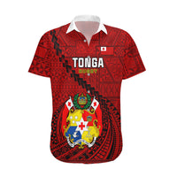 Tonga Rugby Hawaiian Shirt Tongan Ngatu Pattern Black Version LT01 Red - Polynesian Pride