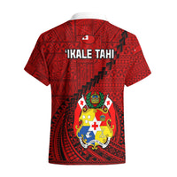 Tonga Rugby Hawaiian Shirt Tongan Ngatu Pattern Black Version LT01 - Polynesian Pride