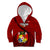 Tonga Rugby Kid Hoodie Tongan Ngatu Pattern Black Version LT01 Zip Hoodie Red - Polynesian Pride