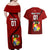 Custom Tonga Rugby Couples Matching Off Shoulder Maxi Dress and Hawaiian Shirt Tongan Ngatu Pattern Black Version LT01 - Polynesian Pride