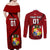 Custom Tonga Rugby Couples Matching Off Shoulder Maxi Dress and Long Sleeve Button Shirts Tongan Ngatu Pattern Black Version LT01 - Polynesian Pride