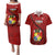Custom Tonga Rugby Couples Matching Puletasi Dress and Hawaiian Shirt Tongan Ngatu Pattern Black Version LT01 Red - Polynesian Pride