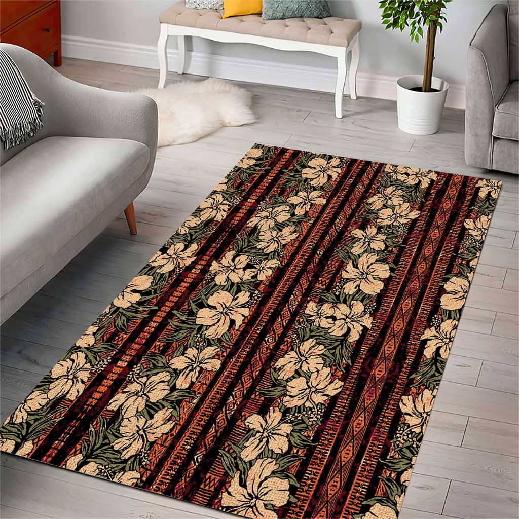 Hawaii Hibiscus Area Rug Retro Style - Polynesian Pride
