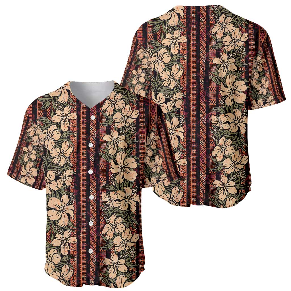 Hawaii Hibiscus Baseball Jersey Retro Style - Polynesian Pride