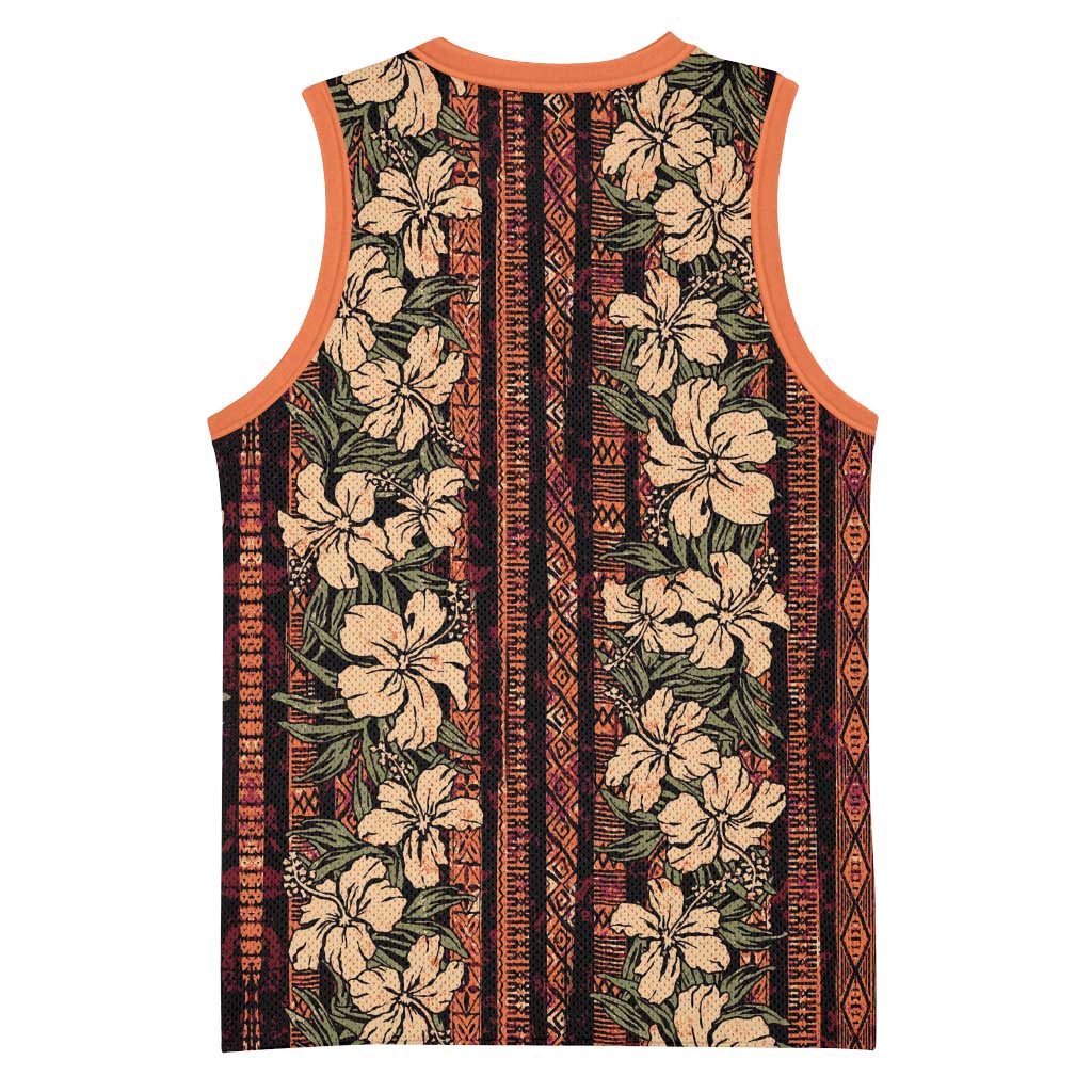 Hawaii Hibiscus Basketball Jersey Retro Style - Polynesian Pride