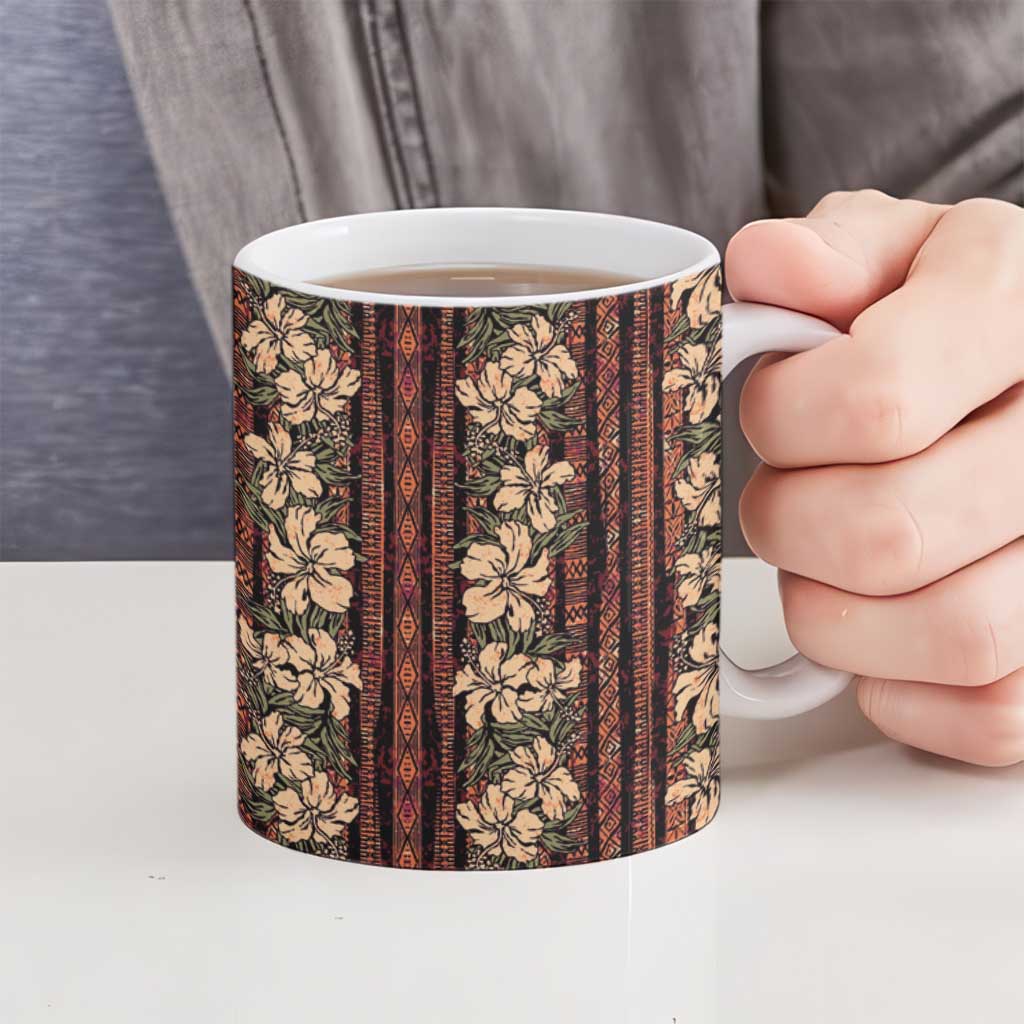 Hawaii Hibiscus Ceramic Mug Retro Style - Polynesian Pride