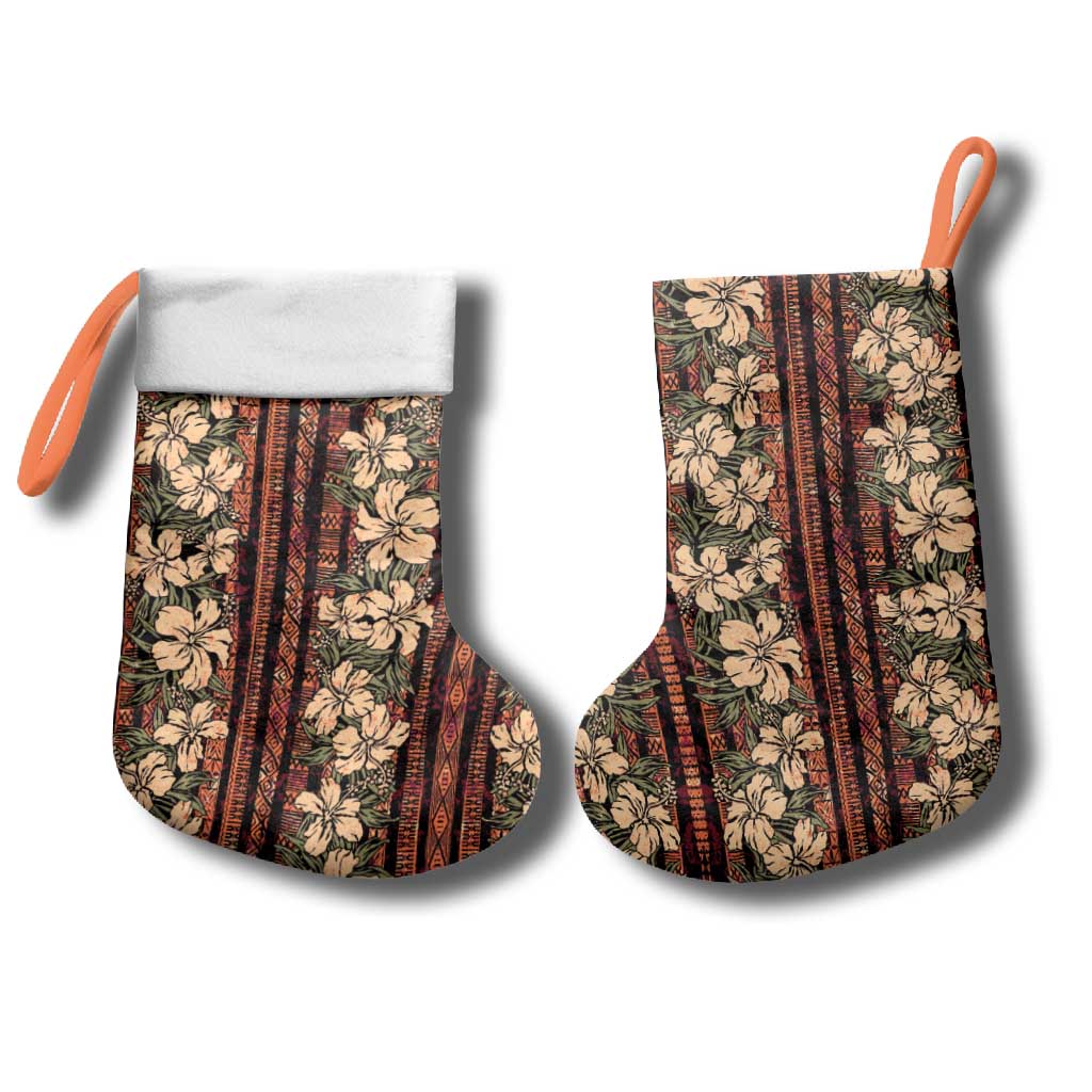 Hawaii Hibiscus Christmas Stocking Retro Style - Polynesian Pride