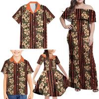 Hawaii Hibiscus Family Matching Off Shoulder Maxi Dress and Hawaiian Shirt Retro Style - Polynesian Pride