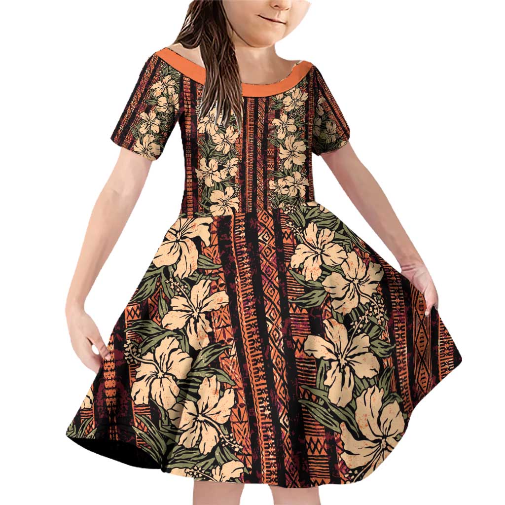 Hawaii Hibiscus Family Matching Off Shoulder Short Dress and Hawaiian Shirt Retro Style - Polynesian Pride