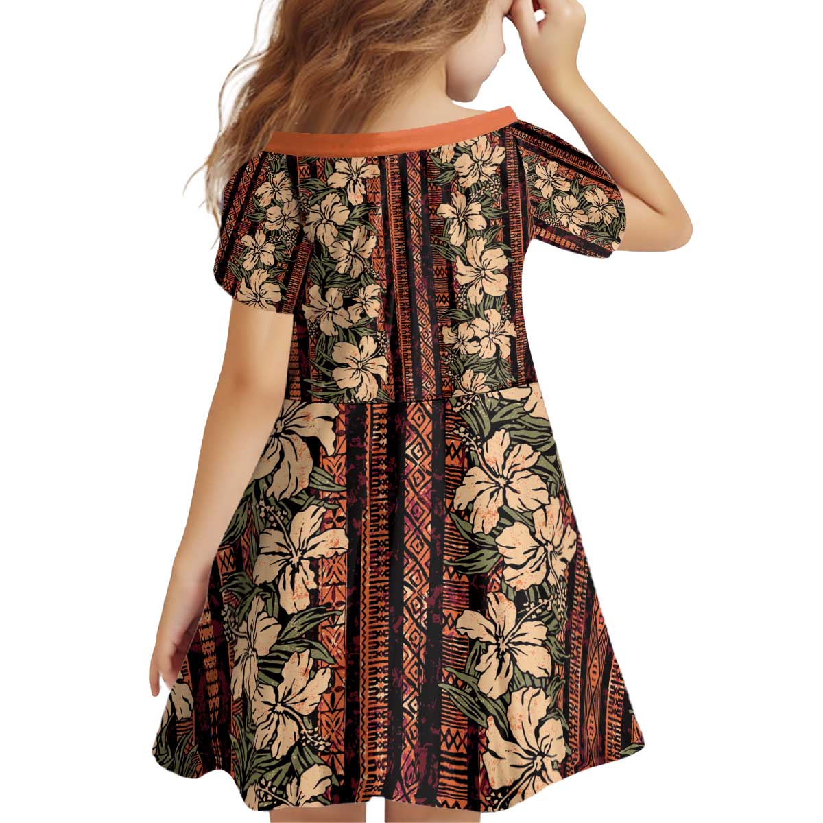 Hawaii Hibiscus Kid Short Sleeve Dress Retro Style - Polynesian Pride