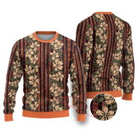 Hawaii Hibiscus Ugly Christmas Sweater Retro Style - Polynesian Pride