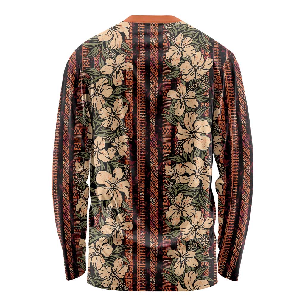 Hawaii Hibiscus Long Sleeve Shirt Retro Style - Polynesian Pride