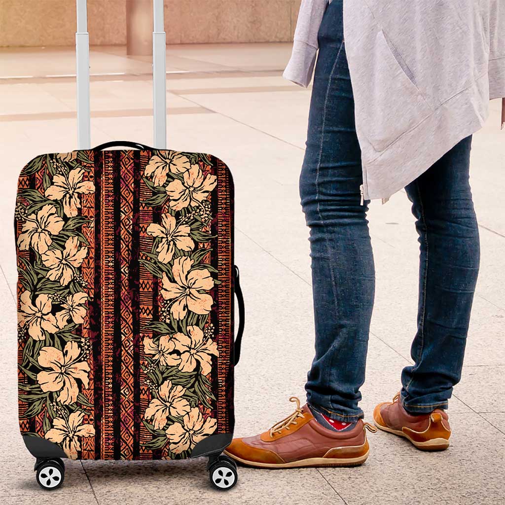 Hawaii Hibiscus Luggage Cover Retro Style - Polynesian Pride