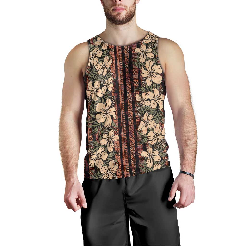 Hawaii Hibiscus Men Tank Top Retro Style - Polynesian Pride