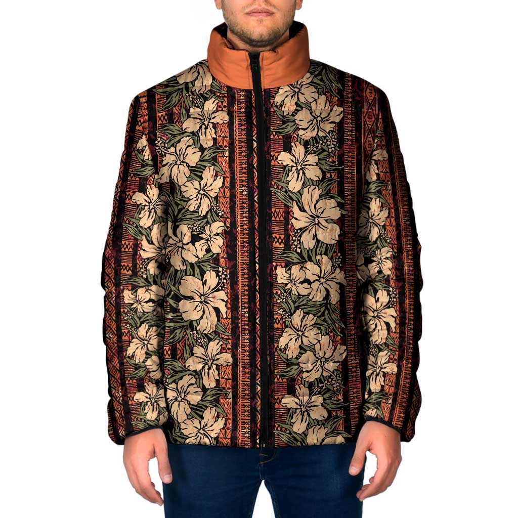 Hawaii Hibiscus Padded Jacket Retro Style - Polynesian Pride