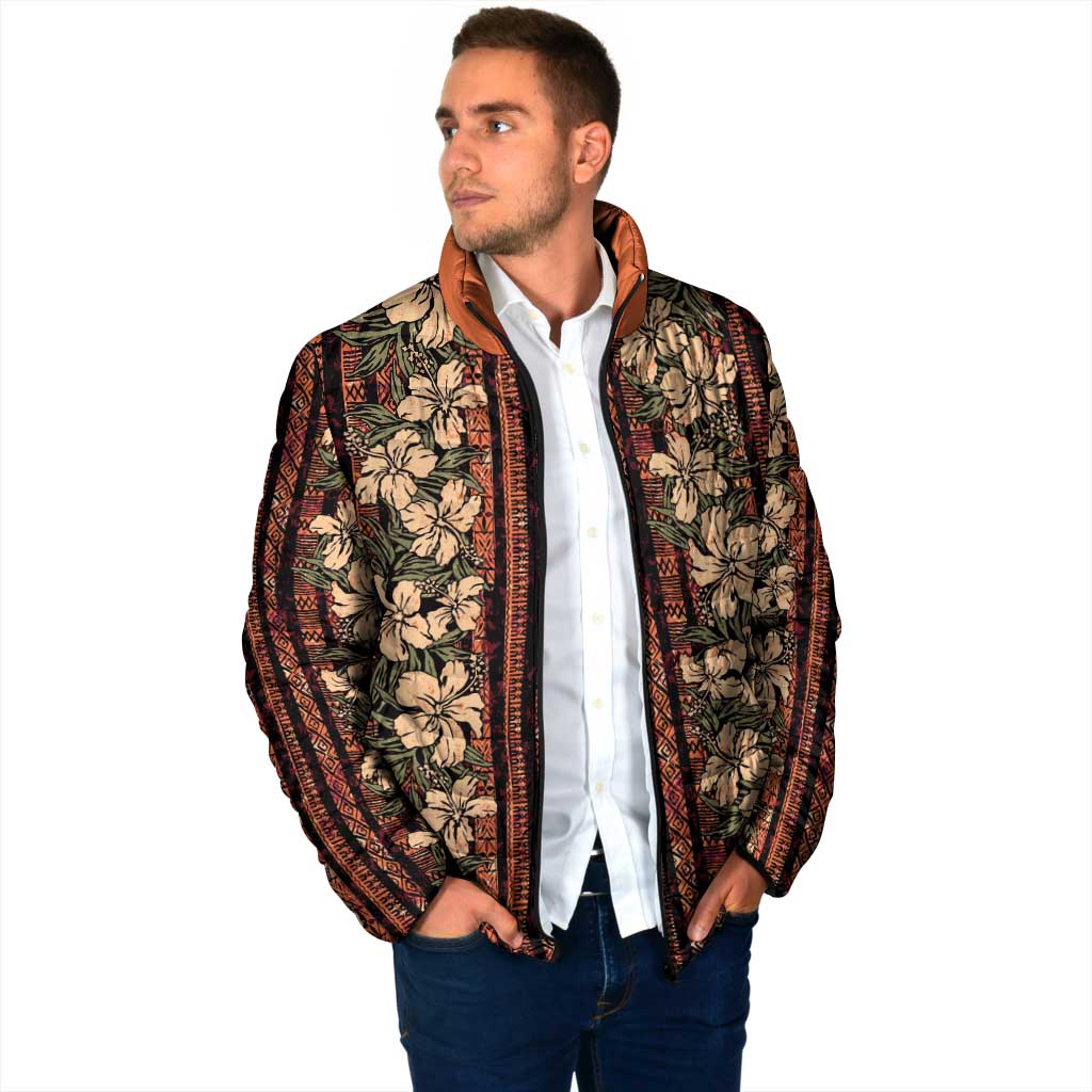 Hawaii Hibiscus Padded Jacket Retro Style - Polynesian Pride