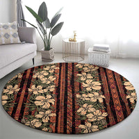 Hawaii Hibiscus Round Carpet Retro Style - Polynesian Pride